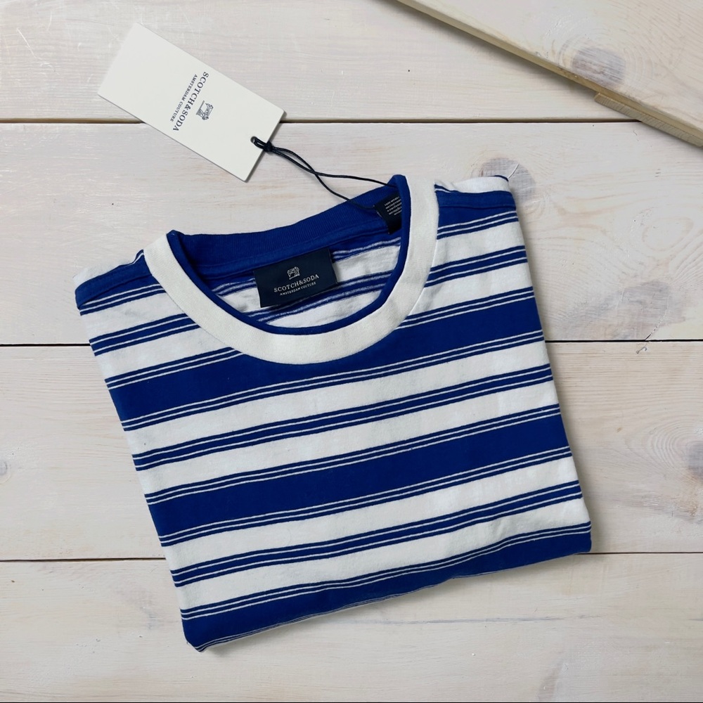 Scotch & Soda Amsterdam BLAUW and White Stripe Tee - Picture 5 of 13